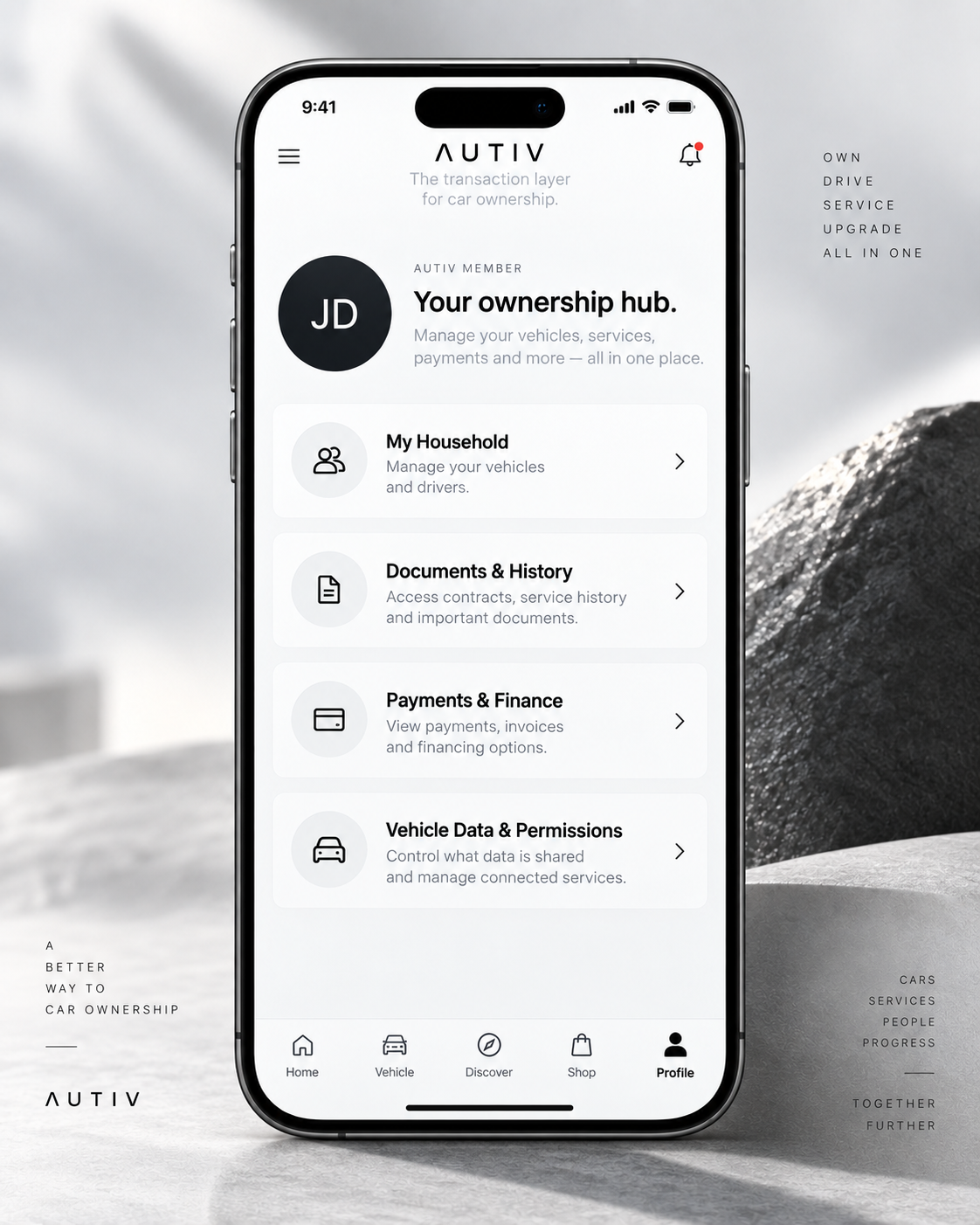 AUTIV ownership hub profile screen