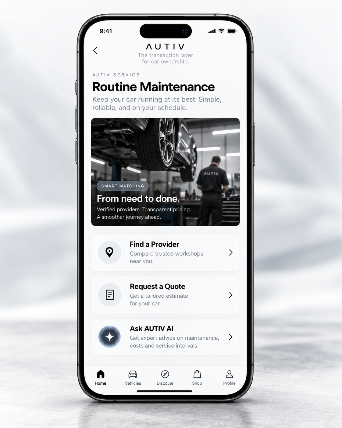 AUTIV routine maintenance screen
