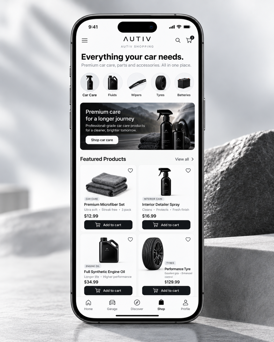 AUTIV shopping screen